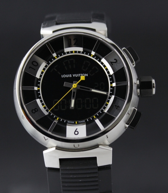 (image for) LIKE NEW LOUIS VUITTON TAMBOUR DIGITAL ANALOGIC WATCH